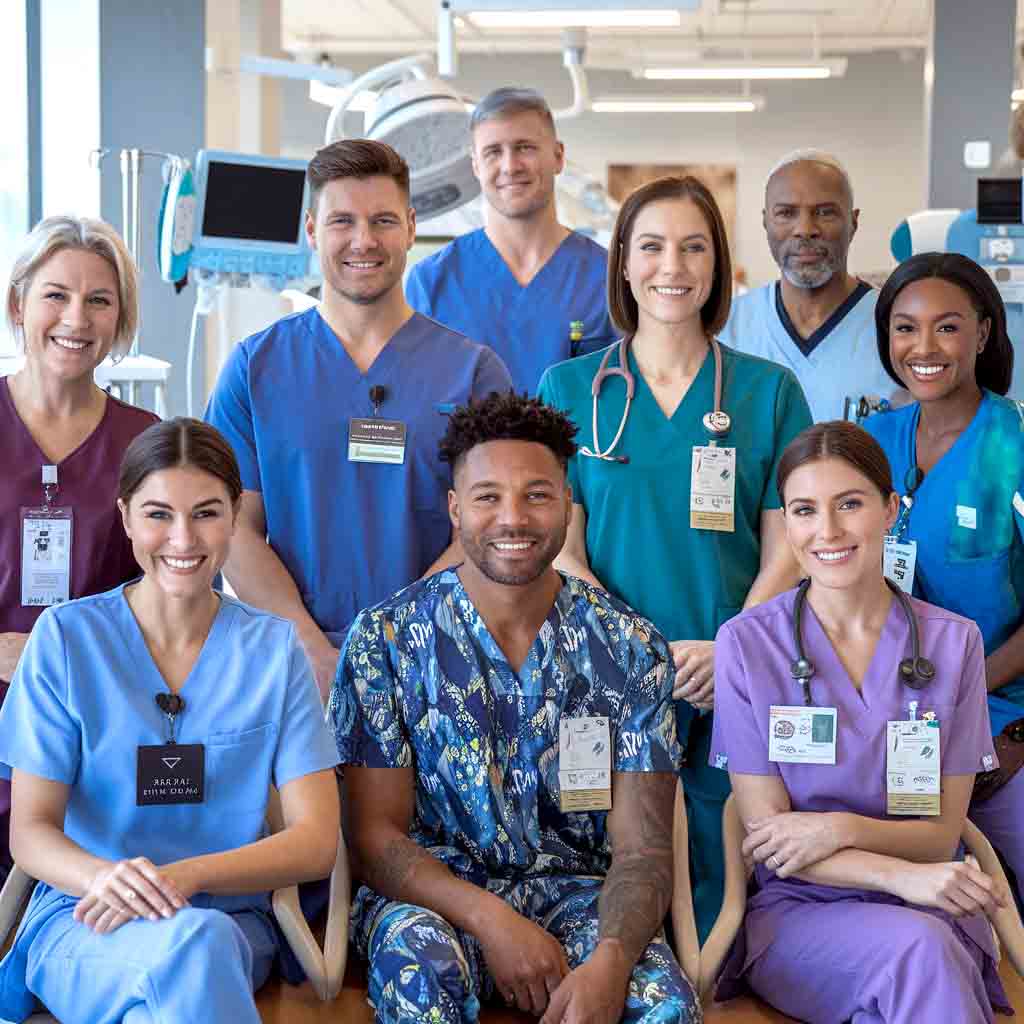 A Group of Health workers wearing unifoms