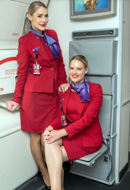 Virgin Air Cabin crews in uniforms